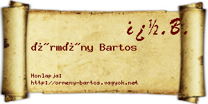 Örmény Bartos névjegykártya